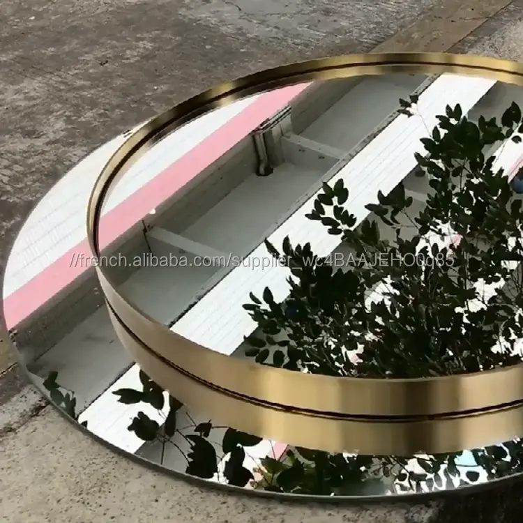 Offre Spéciale Design décoratif en alliage d'aluminium encadré miroir de salle de bain ronde