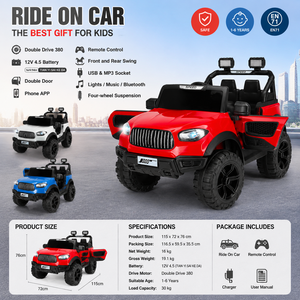 Coche eléctrico de lujo de 2 plazas de 12V al mejor <span class=keywords><strong>precio</strong></span>, coche todoterreno infantil con Batería grande, coche de juguete para niños y bebés, coche para que conduzcan los niños - Product Image 4