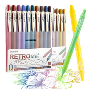 Pena Gel Dapat Ditarik 10 Warna Baru 0.5Mm Pena Warna Cepat Kering untuk Catatan Siswa Menggambar Alat Tulis Jurnal Tangan - Product Image 2