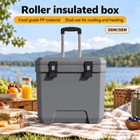 Glacière à roulettes écologique 38QT, étanche, anti-fuite, en matériau de qualité alimentaire, portable pour événements extérieurs, restauration et usage privé