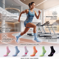 Chaussettes mi-mollet personnalisées colorées pour le sport, respirantes, anti-transpiration, avec semelle épaissie