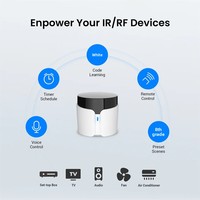 Control Remoto Inteligente WiFi IR Broadlink RM5 Plus con Sensor de Temperatura y Humedad Integrado, Compatible con Alexa y Google Home, Conexión Climática
