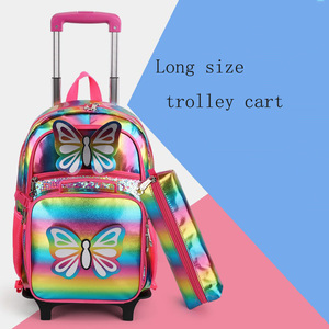 Juego de 3 bolsos de cuero PU para niños, <span class=keywords><strong>mochila</strong></span> escolar <span class=keywords><strong>con</strong></span> <span class=keywords><strong>ruedas</strong></span> para llevar - Product Image 2