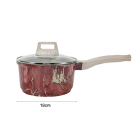 Casserole à soupe en céramique et aluminium antiadhésive de 18 cm, résistante à la chaleur, facile à nettoyer, pour la préparation quotidienne de porridge familial, OEM ODM, taille personnalisée