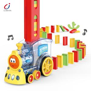 Ensemble de jeu de train de dominos automatique Chengji pour enfants, train de dominos <span class=keywords><strong>électrique</strong></span> avec son, <span class=keywords><strong>mini</strong></span> train de dominos transparent pour enfants - Product Image 1