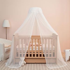 Moustiquaire de lit en polyester avec support réglable à clipser pour berceau de bébé, tente suspendue en forme de dôme, rideau en filet - Product Image 1