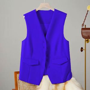 Chaleco de Traje con Cuello en V de Color Liso, Novedad 2026, para Primavera y Otoño, Chaqueta sin Mangas para Mujer con Top - Product Image 6