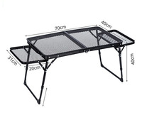 Table pliante de barbecue d'extérieur en gros, table de pique-nique de camping, grille pliable et portable