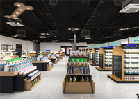 Étagères de présentation d'accessoires d'animalerie Littlest personnalisées meubles pour aliments pour animaux de compagnie décoration de luminaire de magasin de détail conception d'affichage d'animalerie