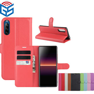 Porte-cartes en cuir Pu pour <span class=keywords><strong>Sony</strong></span> Xperia L4, 1V, 10V, Litchi Grain Premium, étui à rabat - Product Image 1