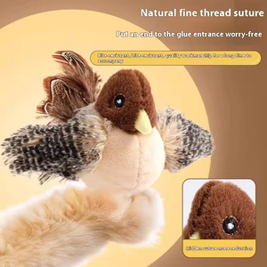 Şarj Edilebilir Elektrikli Simülasyon Kuş İnteraktif Evcil Hayvan Peluş Yıkanabilir Dolgulu Oyuncaklar Kedi Köpek için - Product Image 5