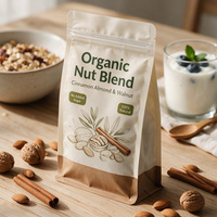 Sacs d'emballage en papier kraft biodégradable de qualité alimentaire, à fond plat, avec fermeture éclair, impression personnalisée, résistants à l'humidité