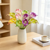 Lot de lys calla artificiels réalistes en PU à tige unique pour mariage, centre de table de Pâques, arrangement de vase de table à la maison, décoration DIY, cadeau