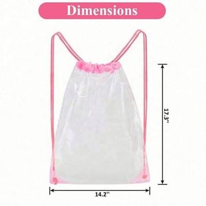 Bolsa de Cordón Transparente Promocional de PVC con Logotipo Personalizado al por Mayor, Económica, Impresa, Impermeable, para Ropa - Product Image 2