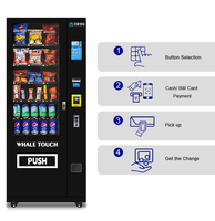 Distributeur automatique de snacks et de boissons intelligent à grande capacité 24h/24, 180 emplacements, commercial, WHALE TOUCH