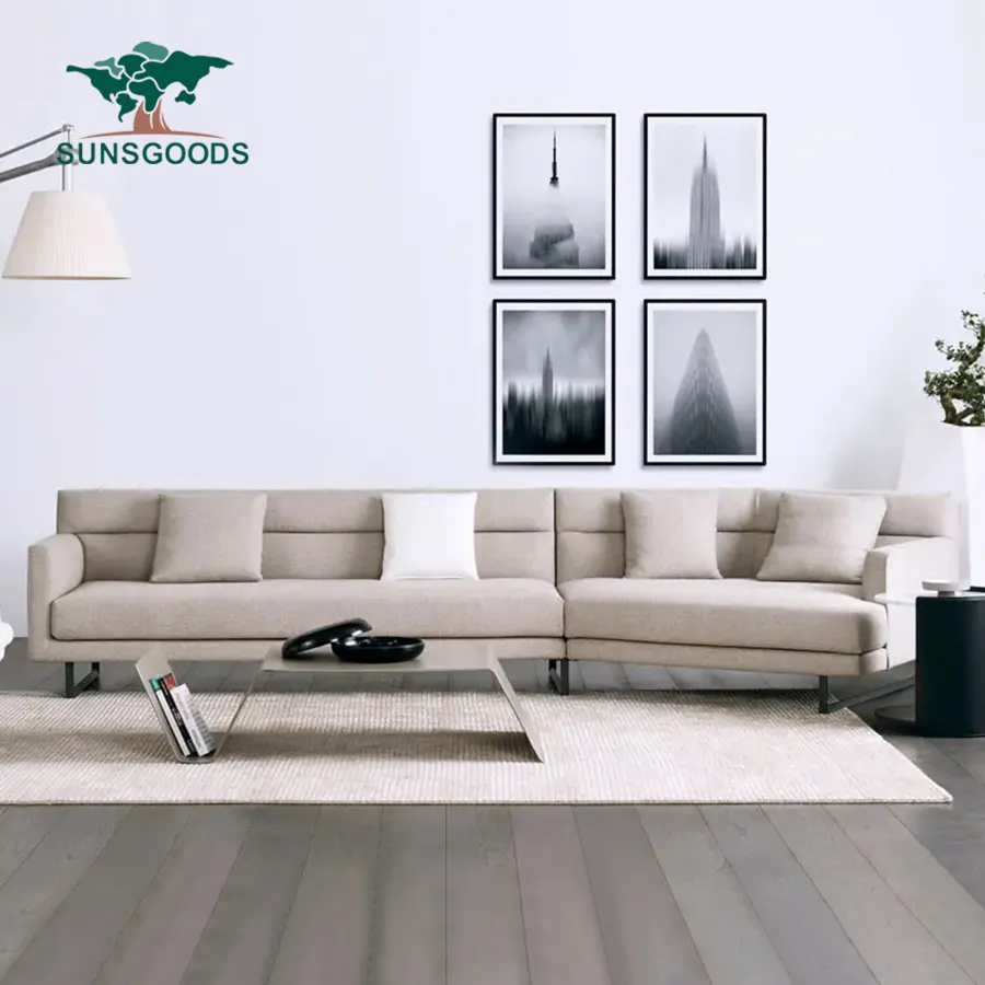 Nordic European Style Luxury Modern White Vintage Sofa Set Soft Module Living Room Comfort Sectional Sofa