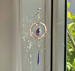 Crystal Hanging Wind Chime <strong>Rainbow</strong> <strong>Maker</strong> Natural Crystal Suncatchers Crystal Circle Sun Catcher <strong>Rainbow</strong> Prism - Product Image 5