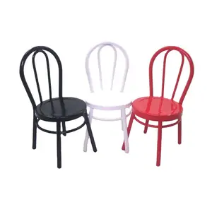 منتجات جديدة للاستخدام الخارجي كرسي بمنزل للدمى مصغر بمقياس 1/12 أسود/أبيض/أحمر من الحديد المطاوع
