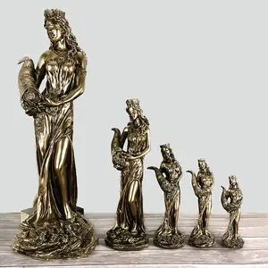 Kunden spezifische griechische Göttin des Reichtums Skulptur Statue Eröffnung Geschenk Büro Glücks dekoration Reichtum Attraktion Harz Ornament