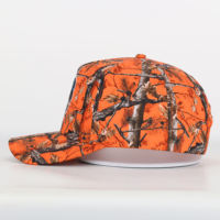 Gorra de Béisbol Vintage Personalizada de 5 Paneles Estilo Hip Hop con Estampado de Camuflaje por Sublimación, Logotipo Bordado en 3D, Ajustable, Transpirable e Impermeable para Exteriores