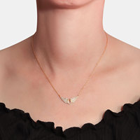 Kalung Liontin Sayap Malaikat Perak Sterling S925 Elegan, Bertabur CZ Penuh, 2 Warna, Grosir Perhiasan Wanita, Bijoux Collares