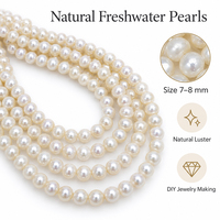 Collier de perles rondes d'eau douce naturelles blanches de qualité AA 7-8 mm, perles d'eau douce naturelles à prix avantageux