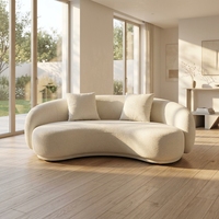 Sofá Seccional de Terciopelo Curvo Minimalista Italiano Moderno de Grado Comercial, Diseño sin Brazos para Proyectos Hoteleros