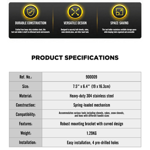 Stainless Steel Spring-<b>Loaded</b> <b>Shovel</b> Holder for Dump Truck and Trailer - Product Image 3