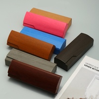 Étui à lunettes magnétique effet bois, vente en gros à bas prix, boîte de rangement pour lunettes avec logo personnalisé, emballage rectangulaire rigide en PU