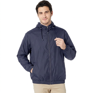 Outdoor Hooded Blue Zipper Customised Design Windproof <b>Jackets</b> Waterproof <b>Lightweight</b> Windbreaker <b>Jacket</b> for <b>Men</b> - Product Image 1