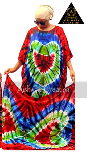 Rayon Tie Dye <b>Kaftan</b> Best Quality And Stylish <b>Plus</b> <b>Size</b> Long Maxi Resort Wear Evening Dress Women Gown - Product Image 2