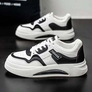 Chaussures plates pour hommes, tendance, en cuir respirant, en cuir véritable, chaussures de skate, style décontracté pour jeunes, chaussures de marche en plein air - Product Image 4