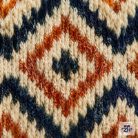 Topi rajutan beanie rajutan geometris jacquard ODM dengan manset rajutan bergaris, hangat dan nyaman, untuk distributor dan pembeli grosir