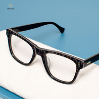 Lunettes de soleil pour ordinateur OMELLE à monture en acétate avec filtre anti-lumière bleue, motif géométrique, verres démonstratifs transparents, protection UV400, durables et légères