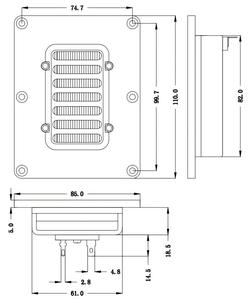 Transformateur à effet de mouvement d'air AMT8261-1 de haute qualité, <span class=keywords><strong>4</strong></span> ohms, accessoires pour haut-parleur métallique, filtre de fréquence audio large bande, puissance de sortie 30-50W - Product Image 6