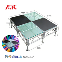 Plateformes de scène modulaires en aluminium et verre de haute qualité, robustes, avec une capacité de charge de 750 kg, pour les événements en plein air, les mariages, les fêtes