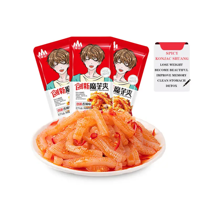 360g delicioso konjac Shuang Alta fibra dietética nutricional konjac comida pérdida de peso desintoxicación picante konjac tira