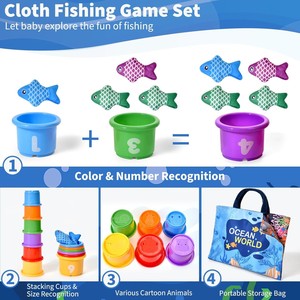 <span class=keywords><strong>Giocattoli</strong></span> per bambini <span class=keywords><strong>giocattoli</strong></span> <span class=keywords><strong>Montessori</strong></span> <span class=keywords><strong>1</strong></span> <span class=keywords><strong>anno</strong></span> bambini e bambine regalo di compleanno 10 in <span class=keywords><strong>1</strong></span> panno Set da pesca con impilamento tazza numero - Product Image 3