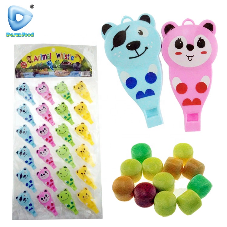 Cute Cartoon Animals Whistle With Colorful Sweets Candy Toys