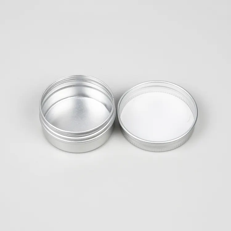 In stock 10ml 10g Silver Empty Cosmetic Metal Tin Can Lip Balm Container Aluminum Jar With Screw Cap
