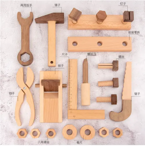 Ensemble de jouets en bois pour enfants, blocs de construction à assembler, établi à vis, ensemble de bricolage éducatif, jouets pour enfants