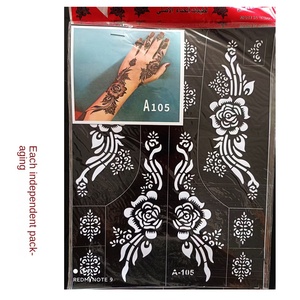 Adesivo per tatuaggio di bellezza con confine di arabica henné temporaneo dipinto a mano per <span class=keywords><strong>mani</strong></span> piedi India a getto d'inchiostro per Body Art - Product Image 4