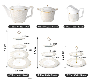 Nouveau Service de Table Tendance en Porcelaine Fine pour Hôtellerie et Banquet, Assiettes à Bord <span class=keywords><strong>Doré</strong></span> pour Mariage - Product Image 4