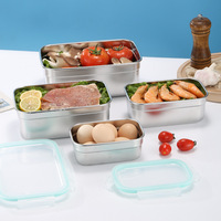 304 grande capacité boîte à lunch réfrigérateur boîte de conservation pour bureau empilable récipient alimentaire avec couvercle Transparent PP