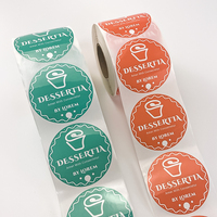 Rollo de Etiquetas Kraft Autoadhesivas Impermeables Personalizadas para Bebidas, Café, Zumo, Leche, Té, Etiquetas para Vasos, Adhesivos