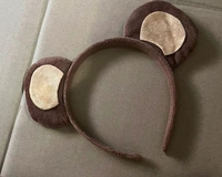 Accessoires de fête d'Halloween, bandeau d'oreilles de singe marron en peluche
