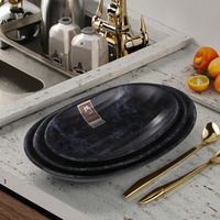 Vaisselle de table en mélamine de style japonais, assiettes noires, livraison gratuite à l'usine