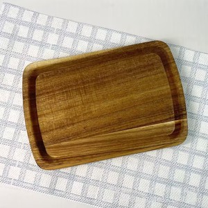 Custom-made Chinese acacia wood tray for <b>teacups</b>, suitable for home use around a stove, solid wood, vintage style. - Product Image 3