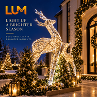 Sculpture lumineuse de renne sautant de 250 cm de haut Luming Amazing avec structure en aluminium pour motif lumineux de Noël