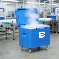 Conteneur à glace sèche 330L en LLDPE de qualité alimentaire, boîte rotomoulée monobloc avec roulettes robustes pour le stockage